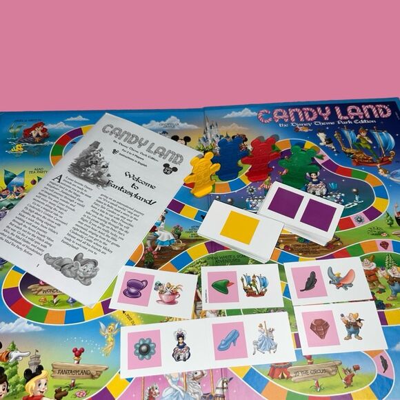 Candy Land Disney Theme Park Edition Board Game Belle Mickey Peter Pan Complete - Picture 15 of 15